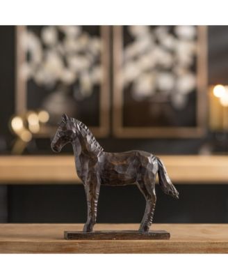 Horse Figurine on Stand Elegant Home Decor Accent (Set of 2)