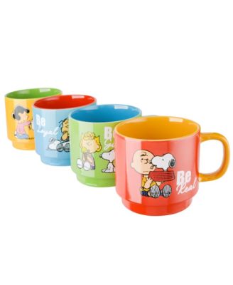 4 Pack 15 OZ Stackable Mugs with a Rack