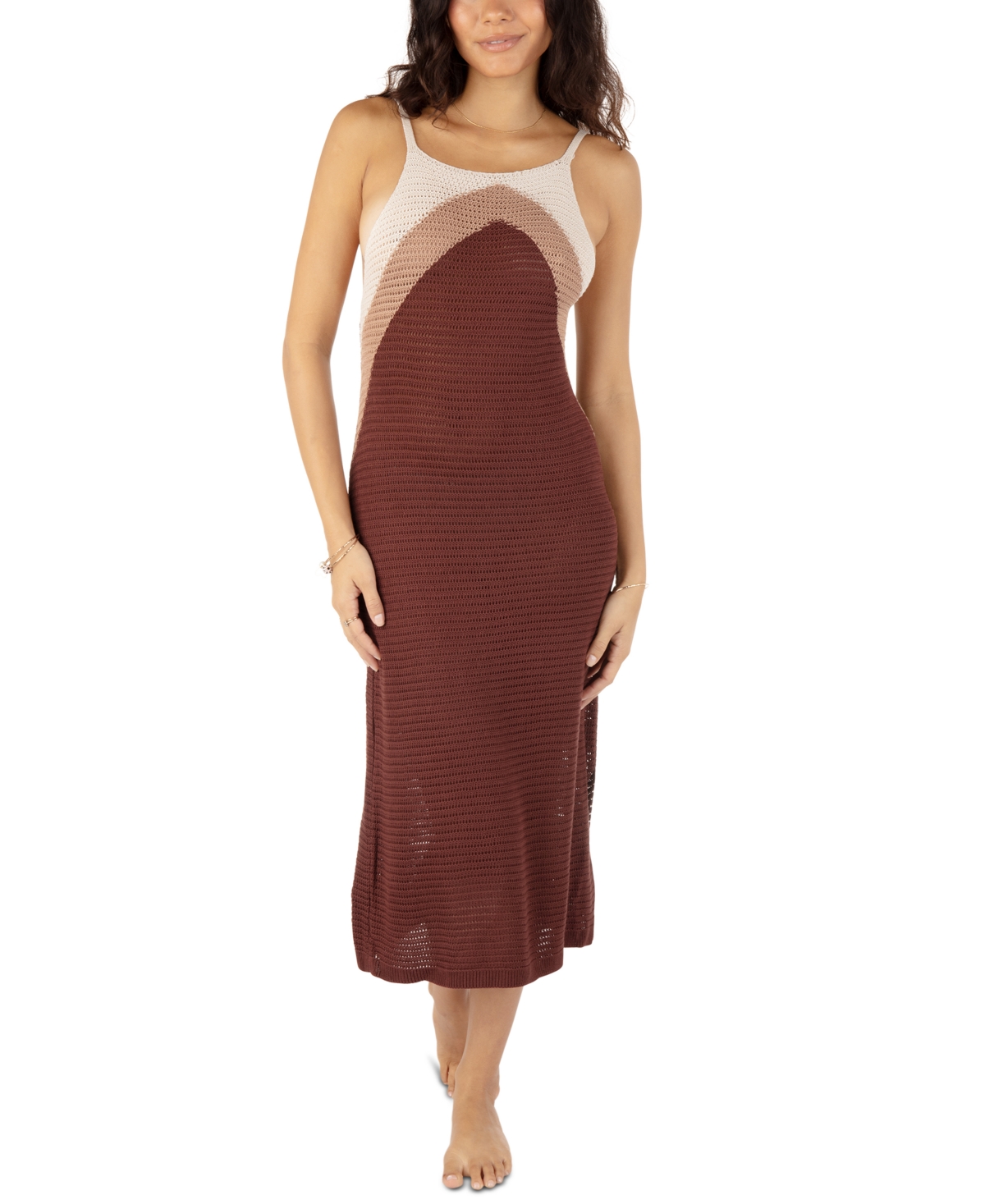 HURLEY JUNIORS' KNIT MIDI DRESS COVER-UP 