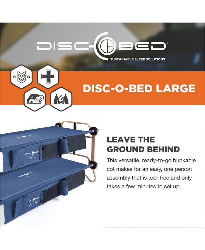 Disc-O-Bed Large Cam-O-Bunk Benchable Double Cot with Storage ...