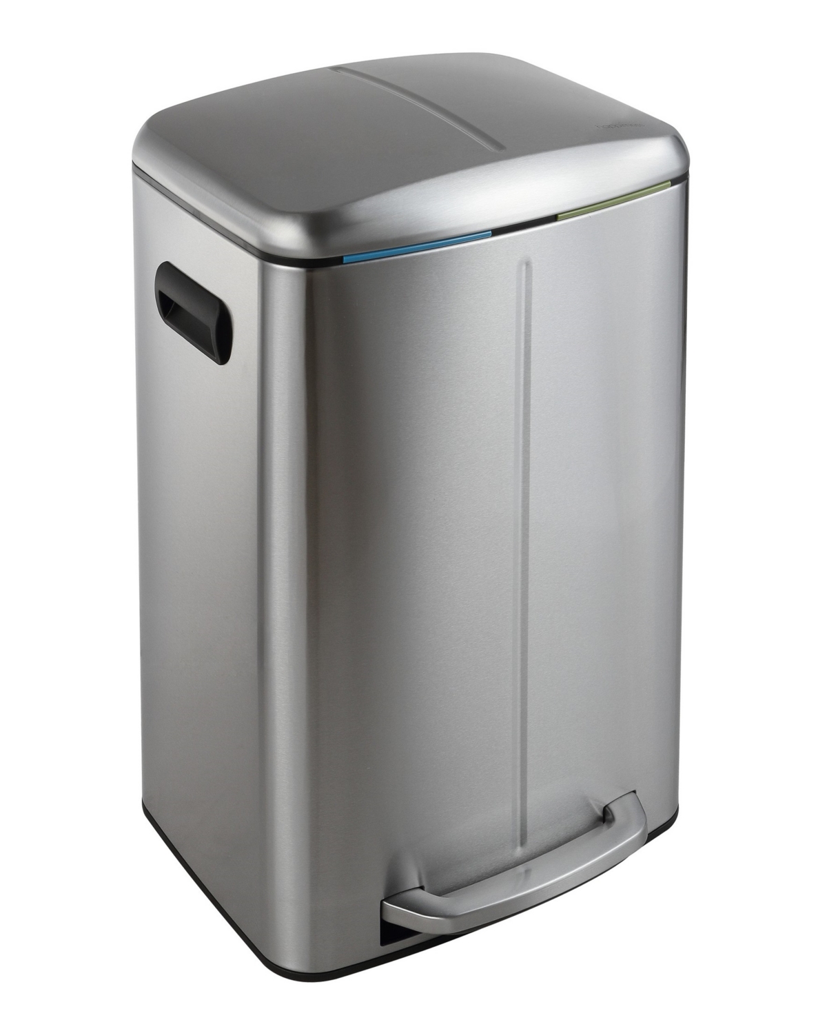 Marco Rectangular Double Bucket Trash Can with Soft-Close Lid - Stainless steel