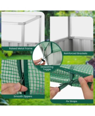 Galvanized Raised Garden Bed with Greenhouse Cover
