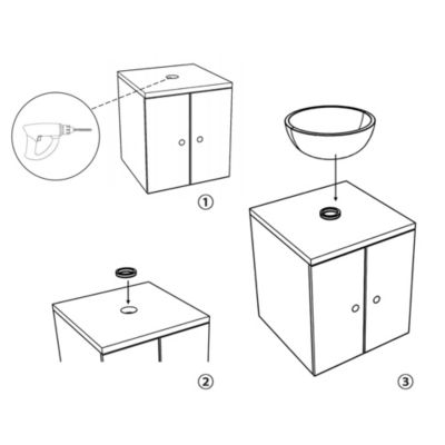 2 5/8&amp;#x22; x 8 1/16&amp;#x22;-  Pop Up Drain with Overflow Mounting Ring Kit for Countertop Sink