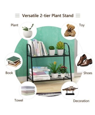2-tier Patio Metal Plant Stand