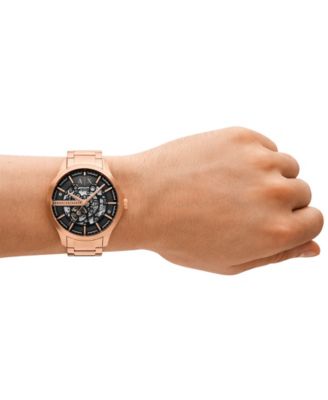 Men's Automatic Three-Hand Rose Gold Stainless Steel Watch 46MM