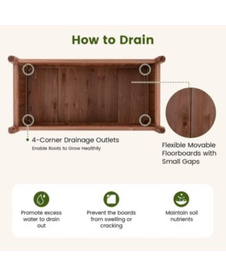 46 x 24 x 16 Inch Rectangular Planter Box with Drainage Holes