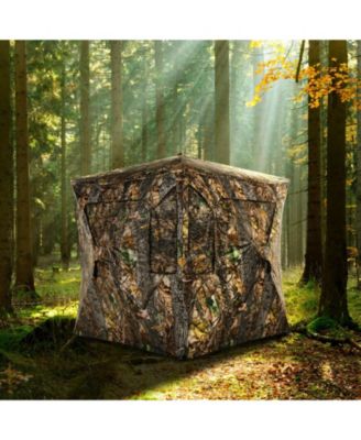 3 Person Portable Pop-Up Ground Tent with Gun Ports and Carrying Bag