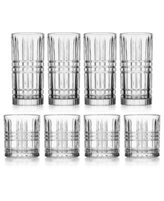 Godinger Set of 4 Double Old Fashioned Glasses and 4 Highballs Glasses - Macy's
