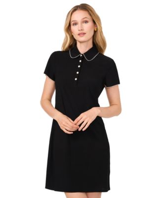 CeCe - Women's Contrast-Trim Polo Dress