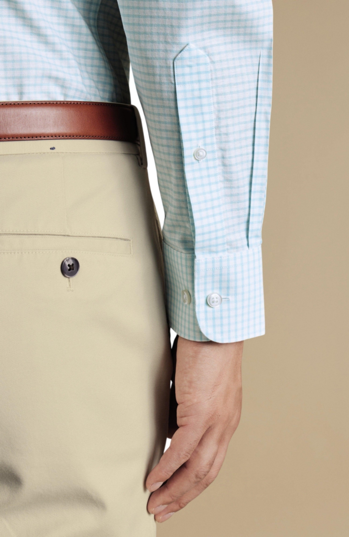 Charles Tyrwhitt Men's Slim Fit Button-Down Collar Non-Iron Stretch Check Oxford Shirt