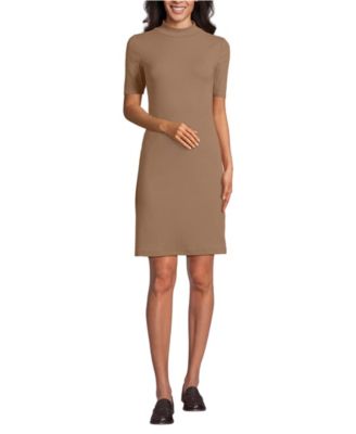 Women's Knit Rib Mock Neck Dress