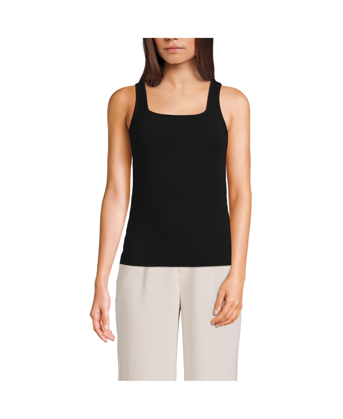 Lands' End Women's Wide Rib Tank Top