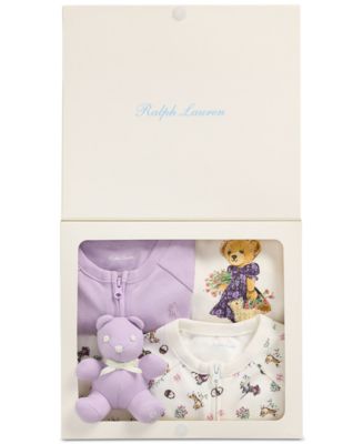 Ralph Lauren ベビー ギフトボックス9M Polo Ralph Lauren Kids Baby Boy's White Teddy Bear Print Onesie