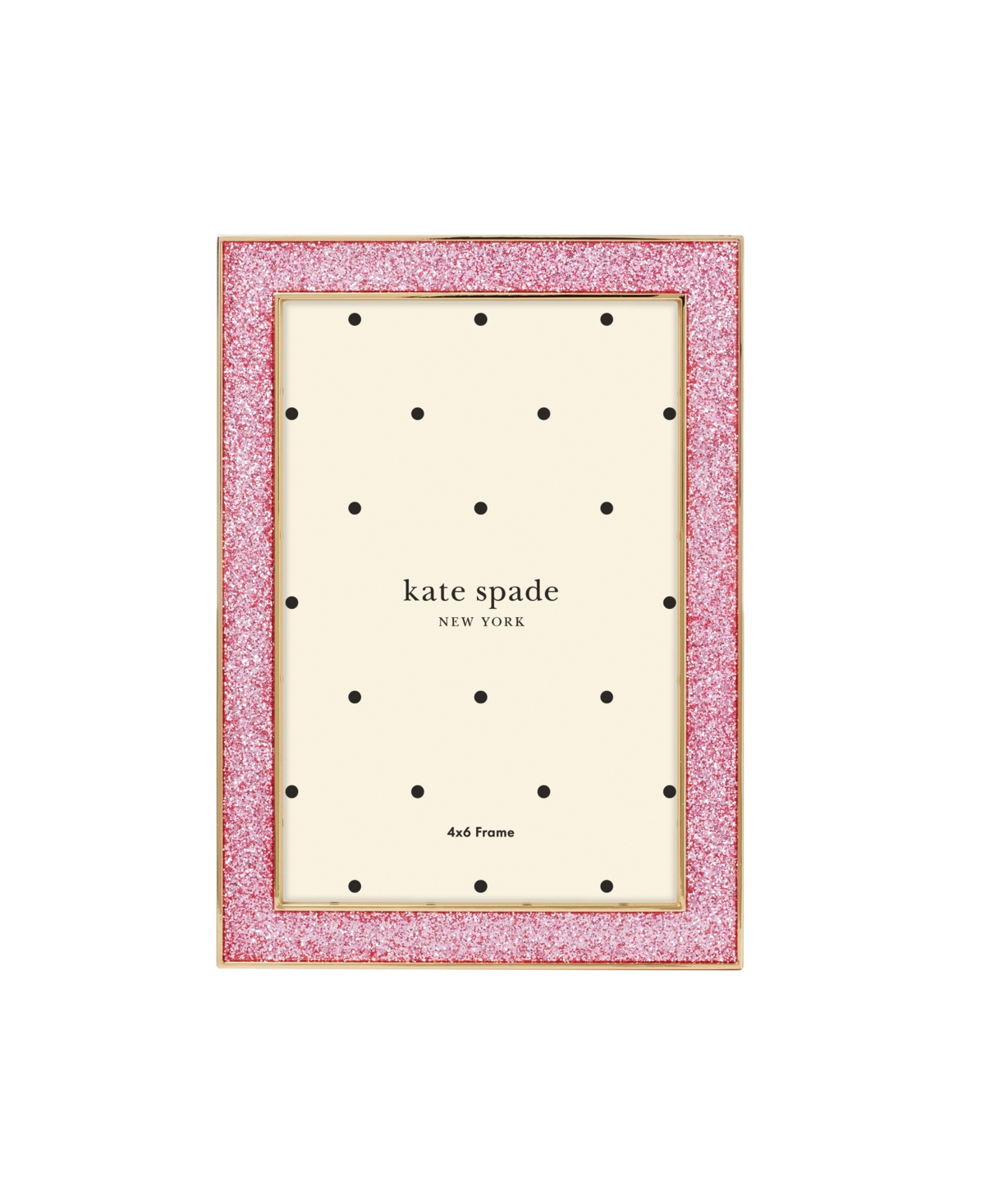 Shop Kate Spade Sitting Pretty Pink Glitter Frame, 4"x 6" In Gold Plated