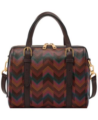 Fossil Carlie Coated Fabric Satchel Bag Macy s