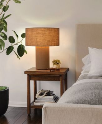 Moonlight 19" Natural Burlap 4-Way Rotary Switch Table Lamp