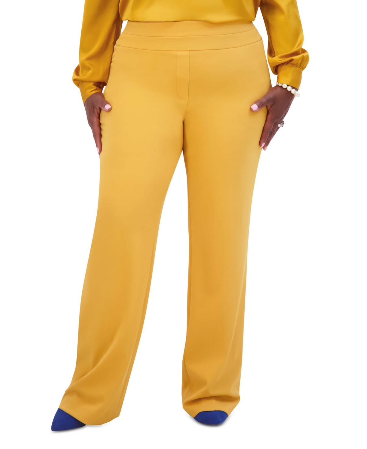 Kasper Plus Size & Women's Seamed-Waist Pull-On Pants