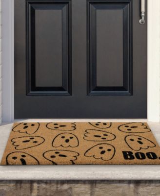 Natural Coir Boo with Ghosts Doormat, 18" x 30"