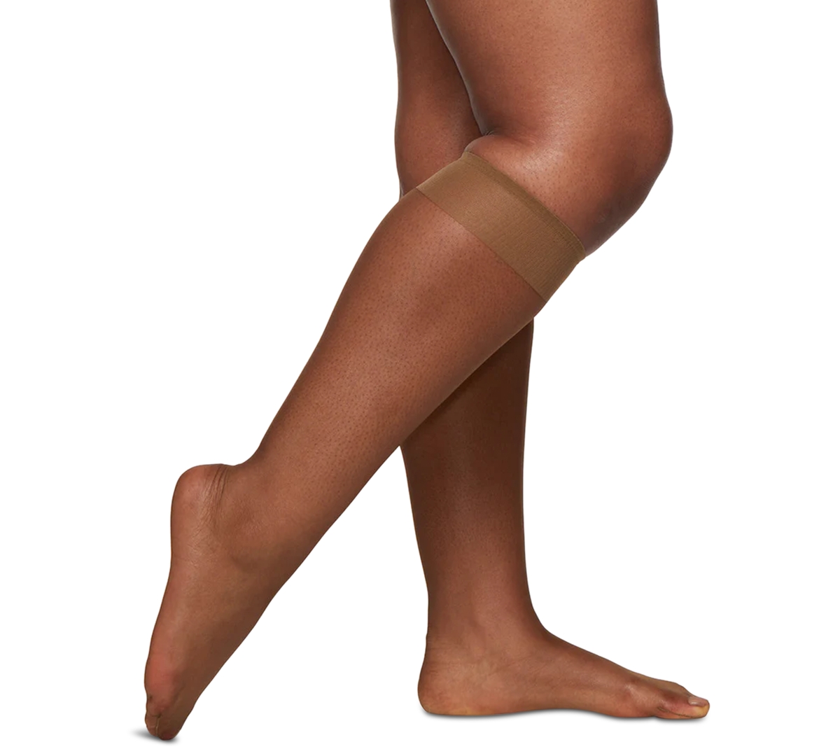 Plus Size 3-Pack Sheer Knee-Highs - French Cof