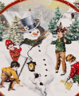 Toy's Fantasy Building a Snowman Large Bowl