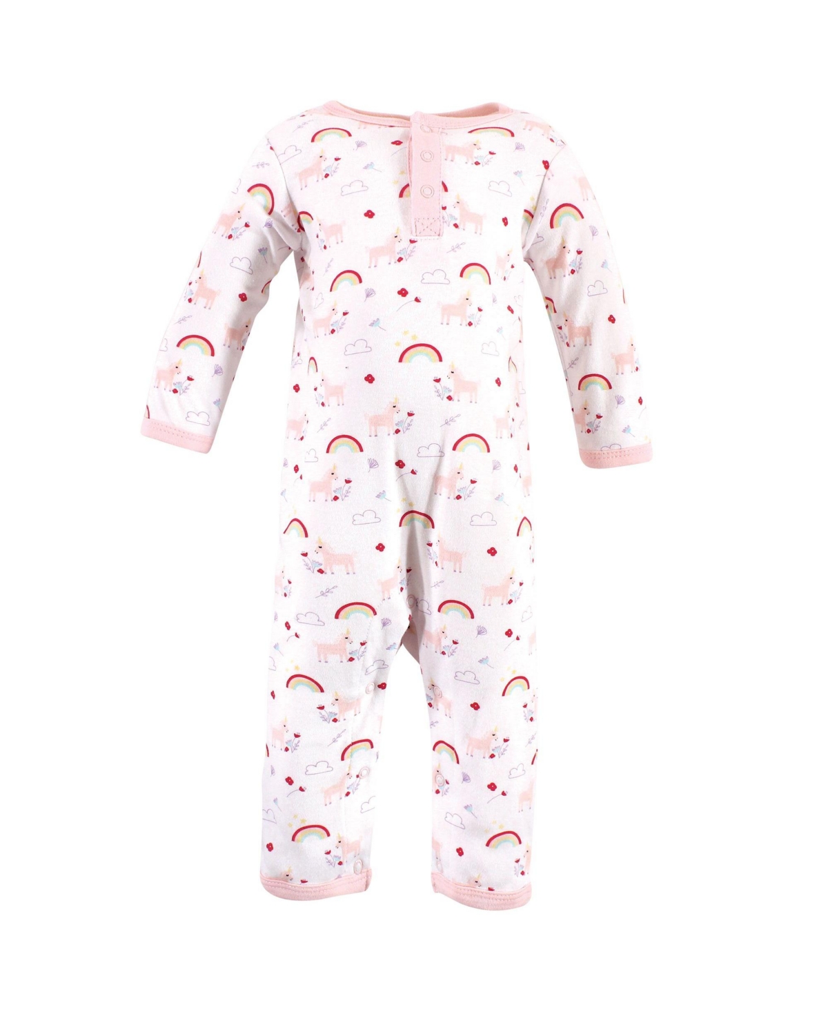 Luvable Friends Baby Girls Baby Cotton Coveralls 3pk,- Unicorn