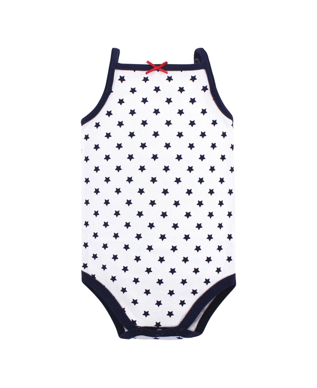 Hudson Baby Baby Girls Cotton Sleeveless Bodysuits 5pk, Shining Stars Stripes