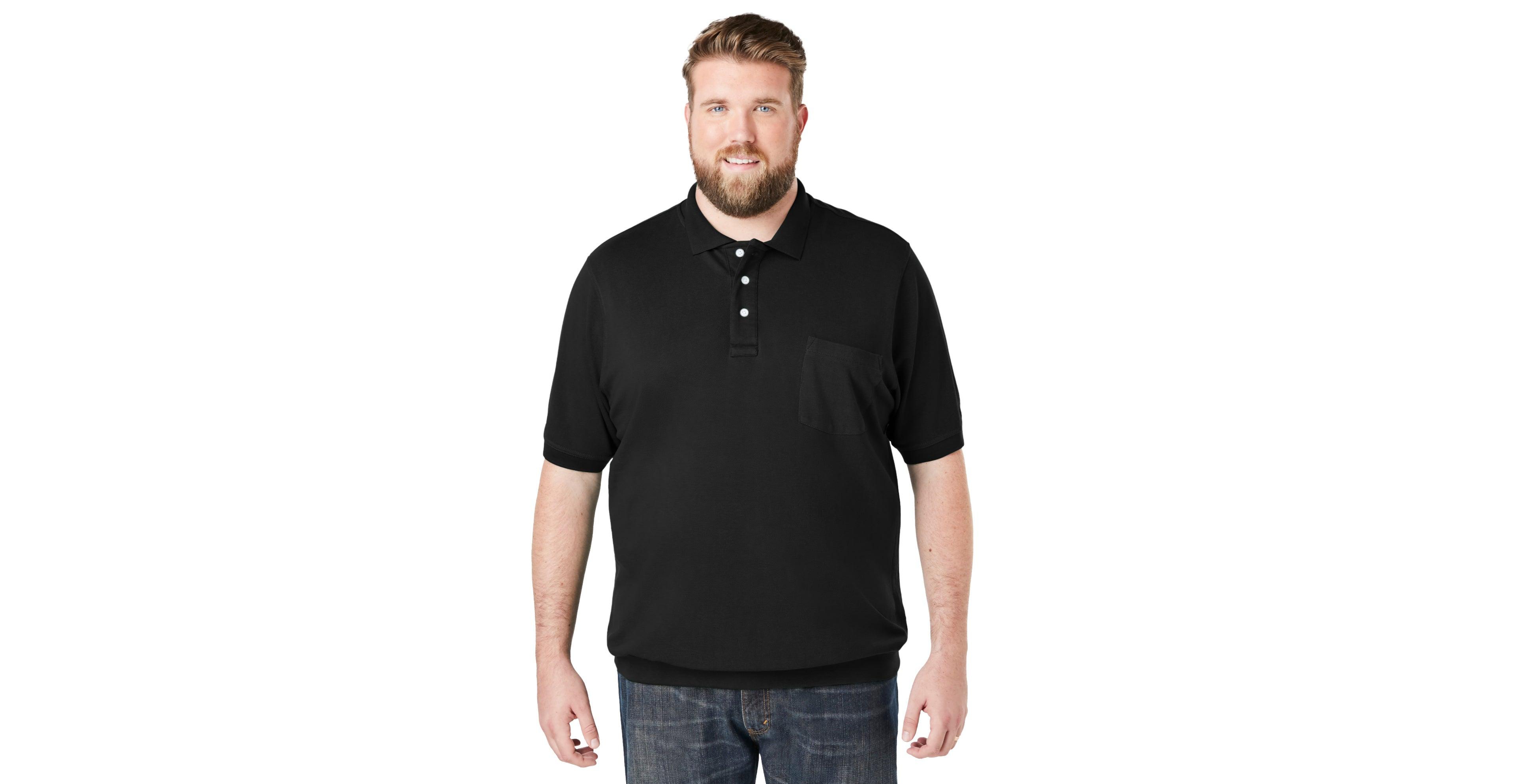 KingSize Big & Tall No Tuck Pocket Shrink-Less Cotton Polo Shirt
