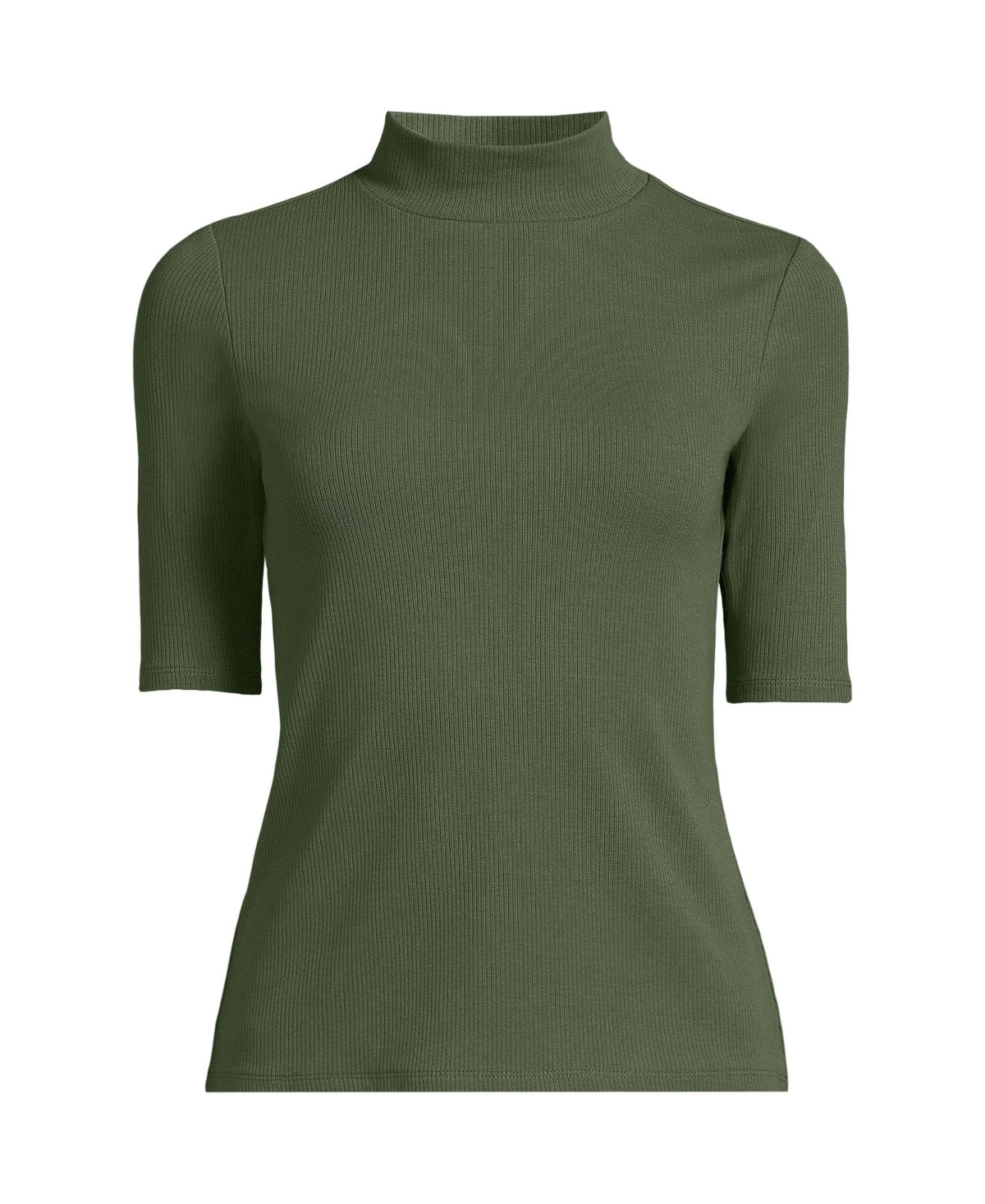 Lands' End Women's Wide Rib Mock Turtleneck