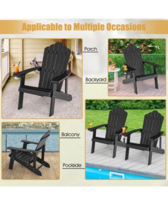 Weather Resistant HIPS Outdoor Adirondack Chair with Cup Holder