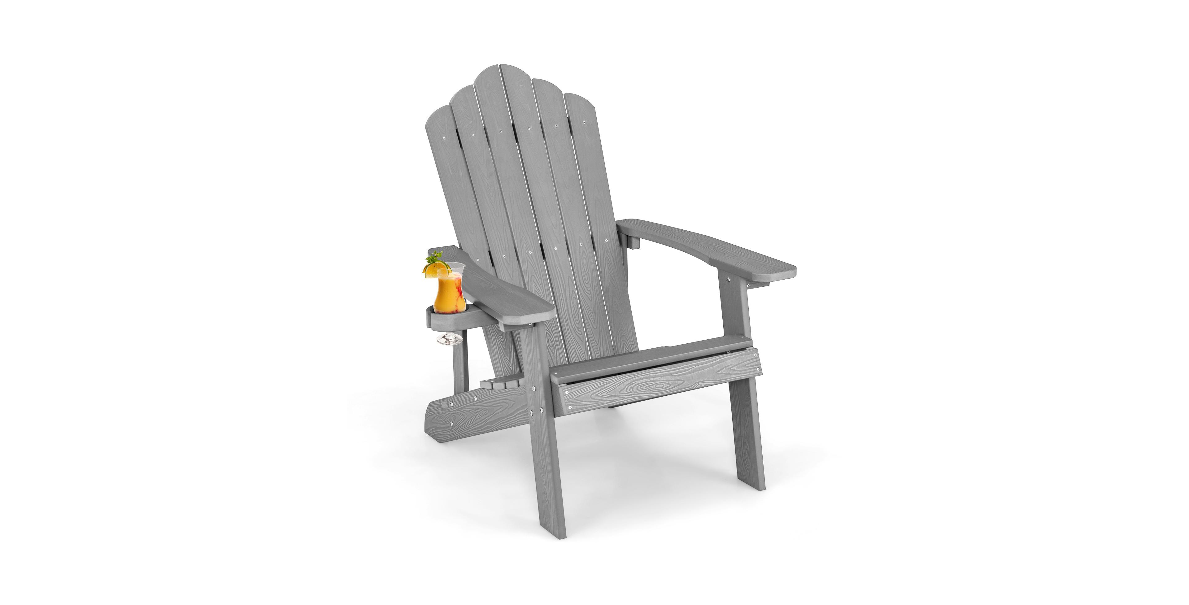Skonyon Weather Resistant Hips Outdoor Adirondack Chair with Cup Holder