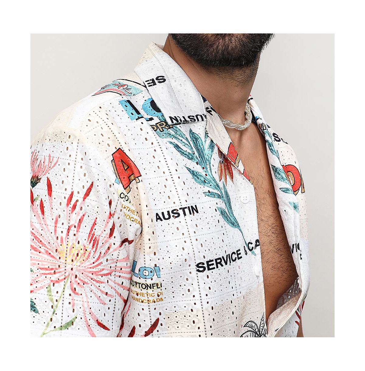 Campus Sutra Men's Multicolour Retro Graphic Shirt