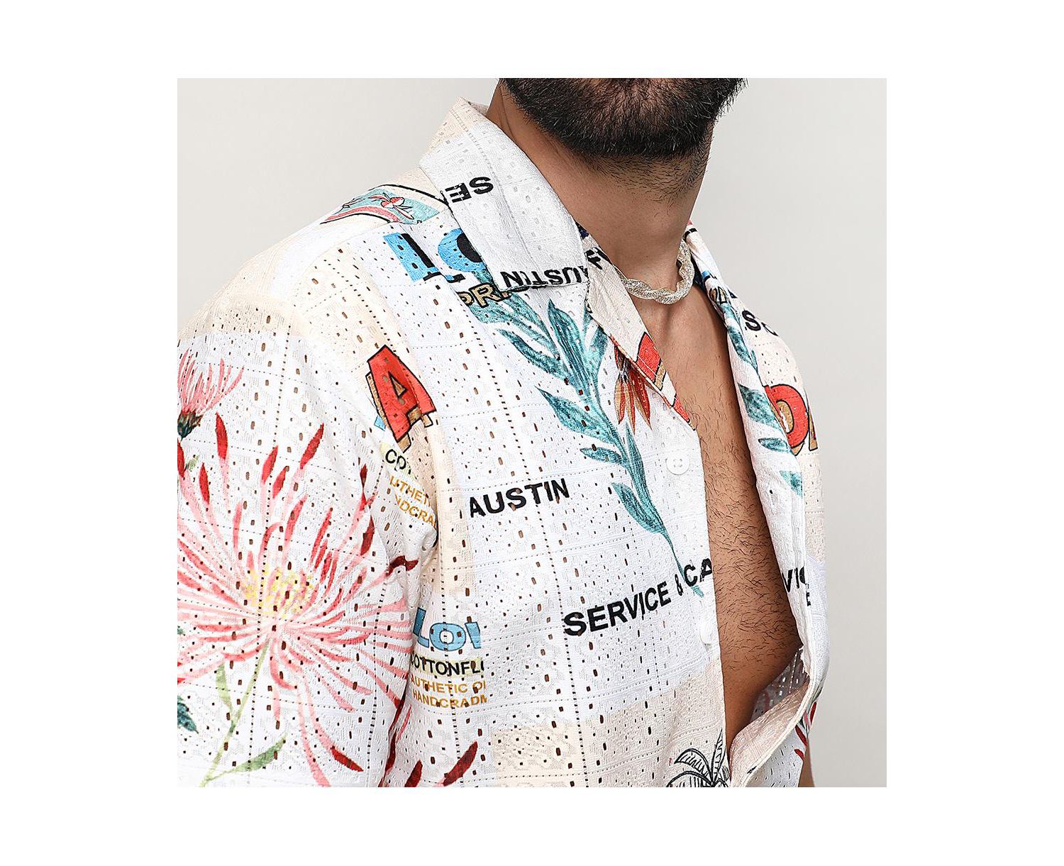 Men's Multicolour Retro Graphic Shirt