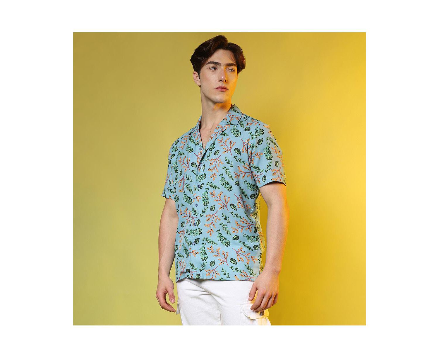 Men's Sky Blue Foliage Shirt