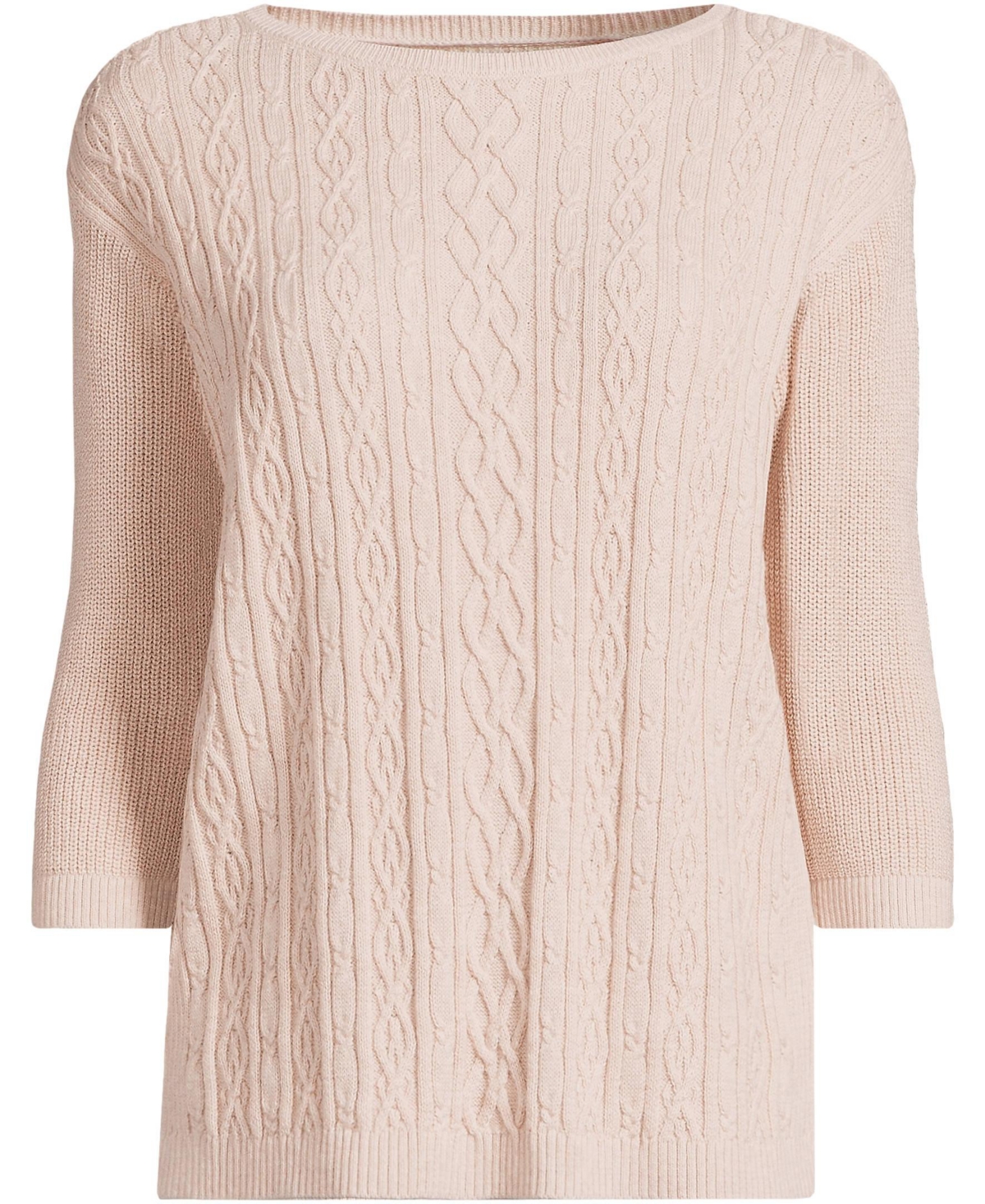 Lands' End Women's Drifter Cotton Cable Stitch Sweater