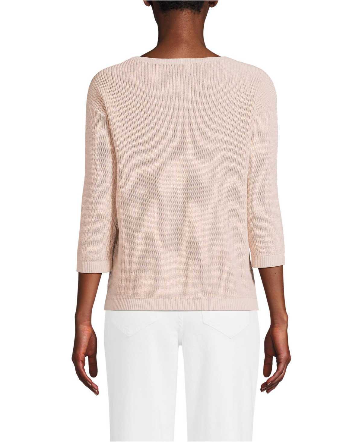 Lands' End Women's Drifter Cotton Cable Stitch Sweater