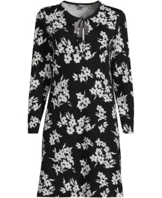 Women's Cotton Interlock Long Sleeve Above the Knee Nightgown