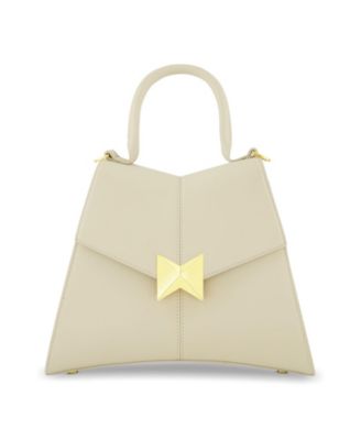 Gold Plated Hardware Angular Leather Handbag