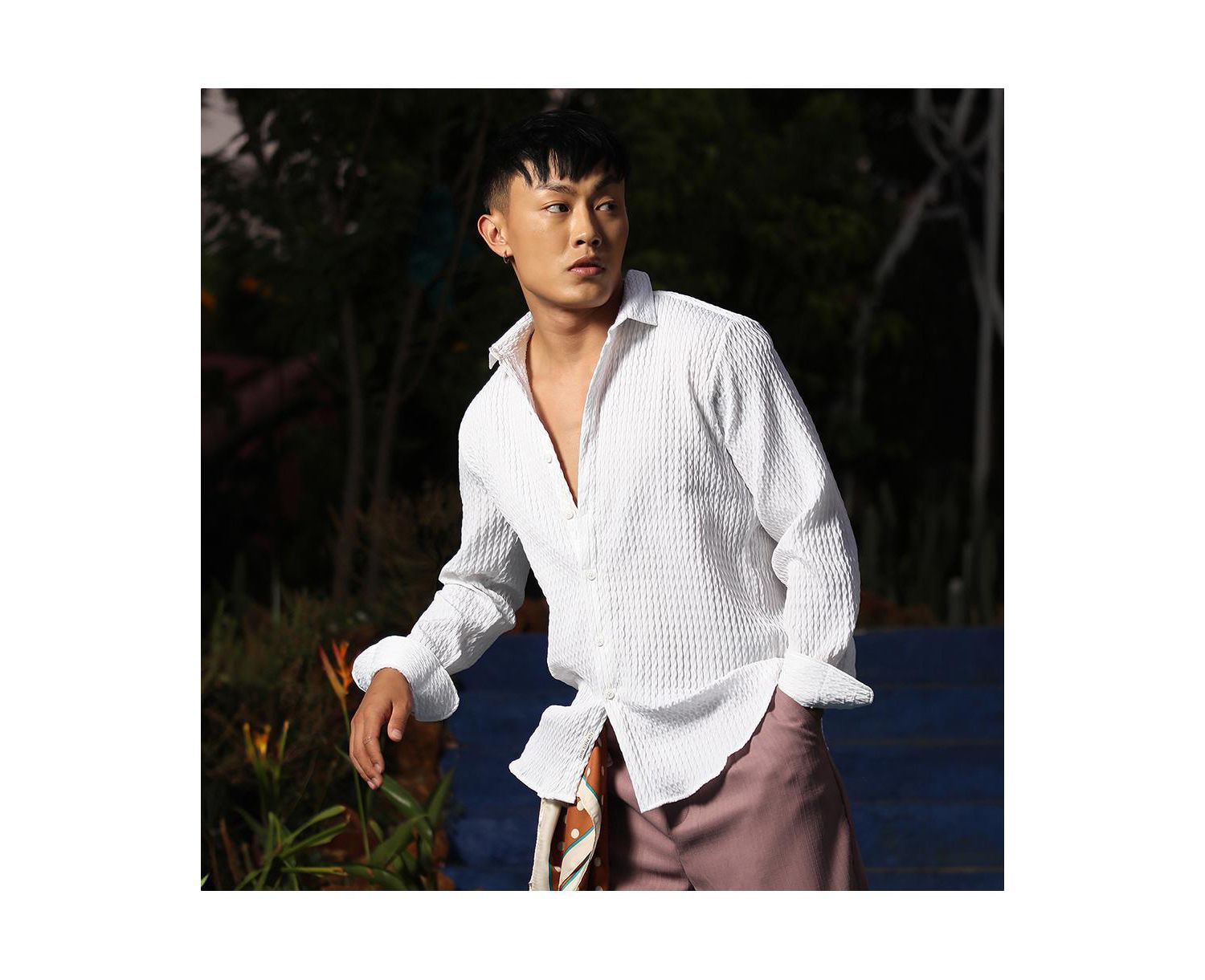 Men's Chalk White Twisted Crease Shirt