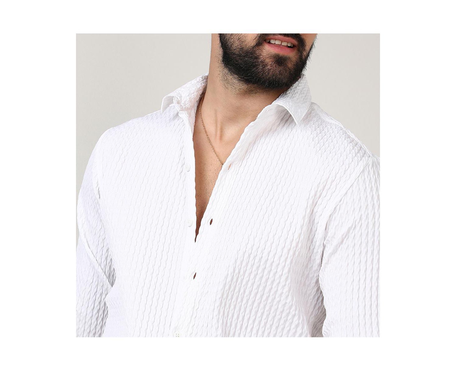Men's Chalk White Twisted Crease Shirt