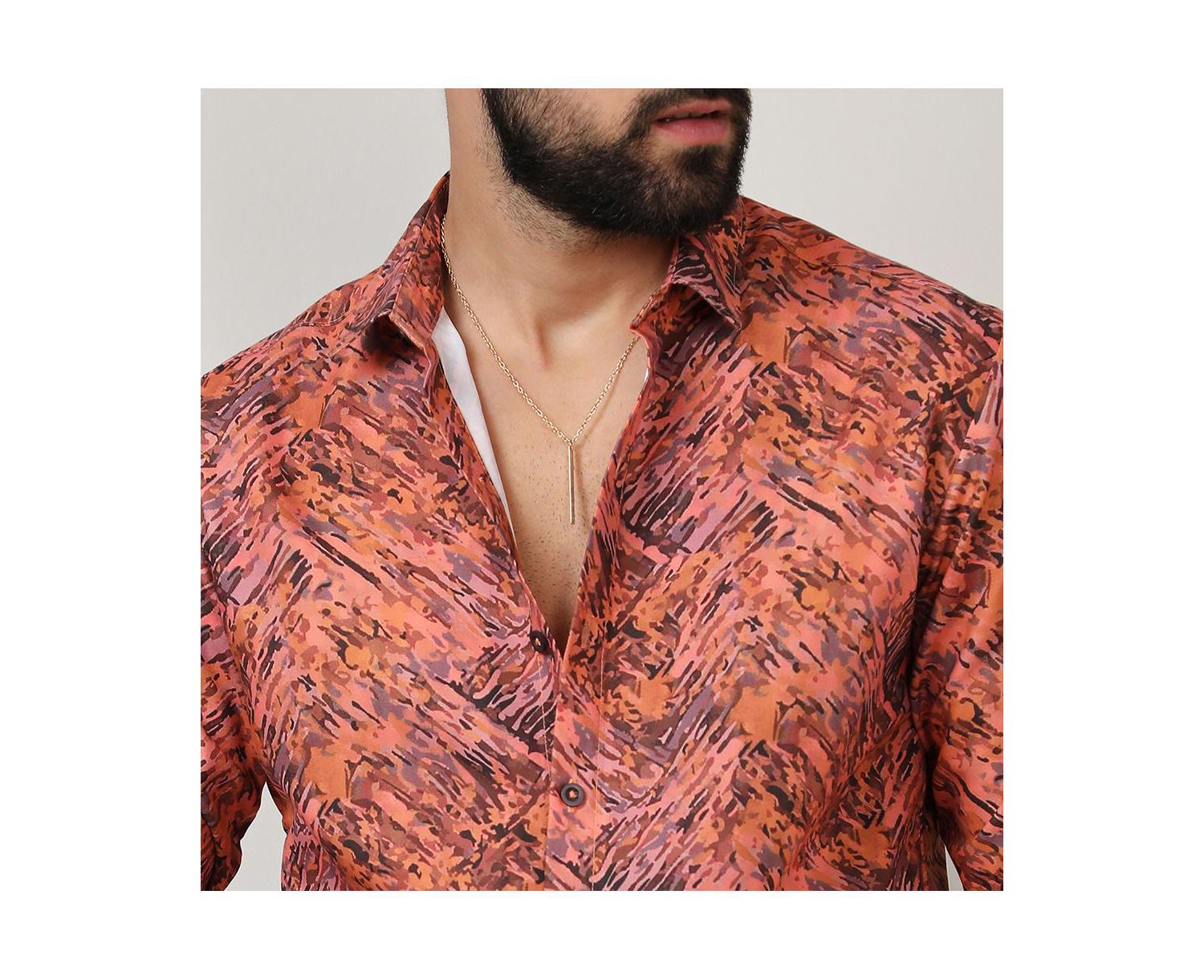 Men's Sienna Brown Animal Print Shirt