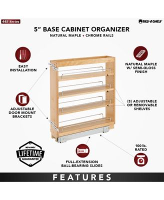 5" Pull Out Kitchen Cabinet Organizer Pantry Spice Rack, 448-BC-5C