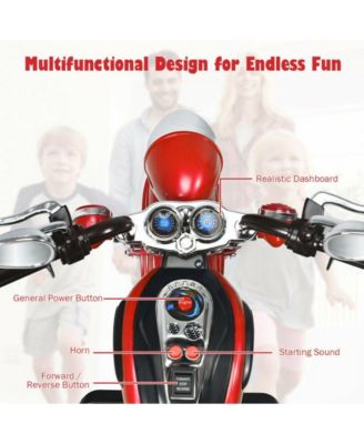 6V Powered Toddler 3-Wheel Motorbike Ride On Toy with Horn and Headlight