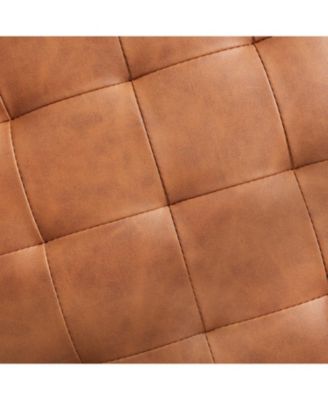 Faux Leather Round Storage Ottoman with Legs and Lift Off Lid