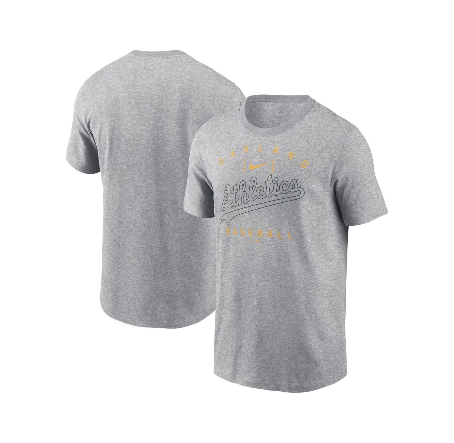 Men's Heather Gray Oakland Athletics Home Team Athletic Arch T-Shirt