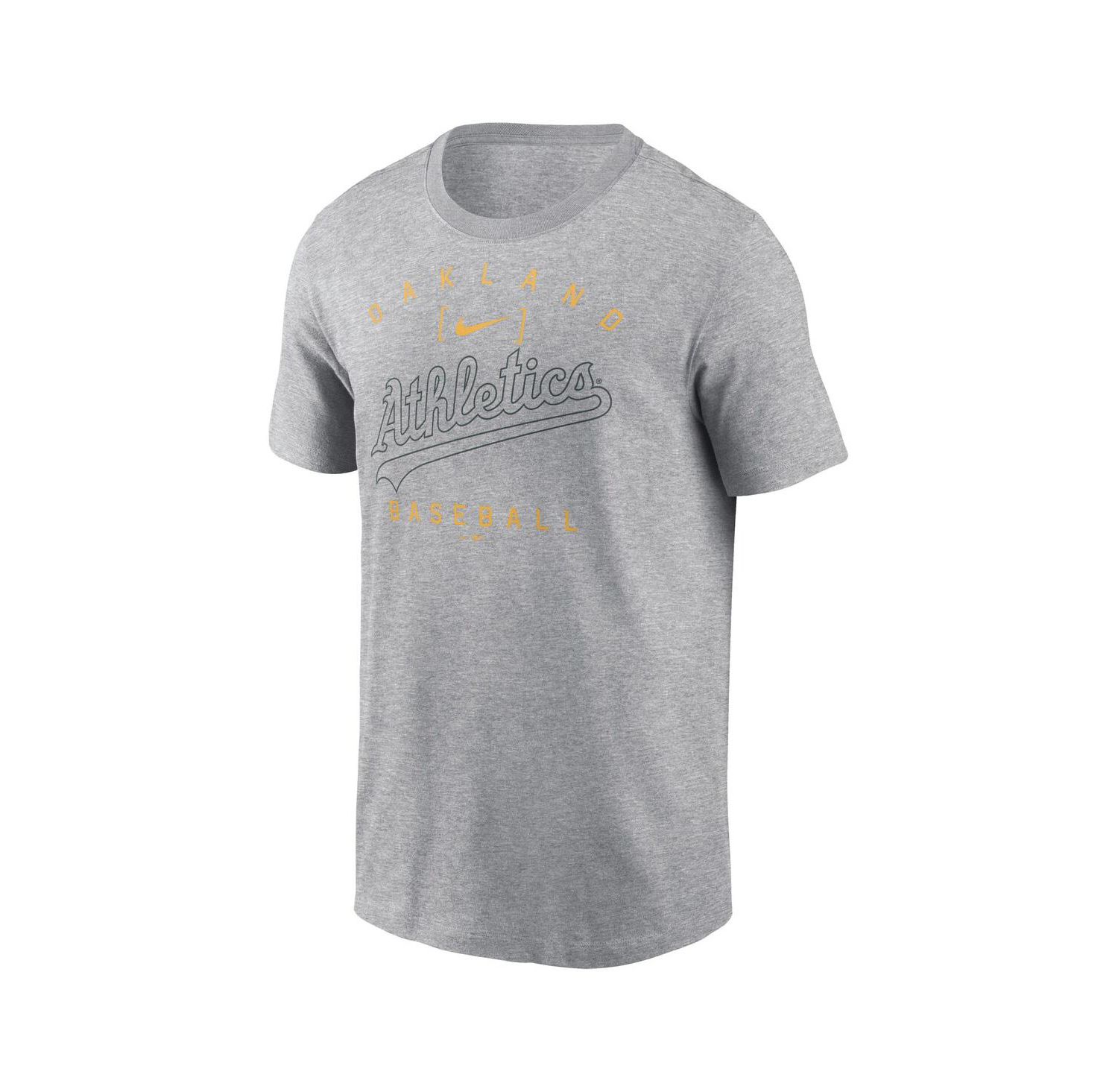 Men's Heather Gray Oakland Athletics Home Team Athletic Arch T-Shirt