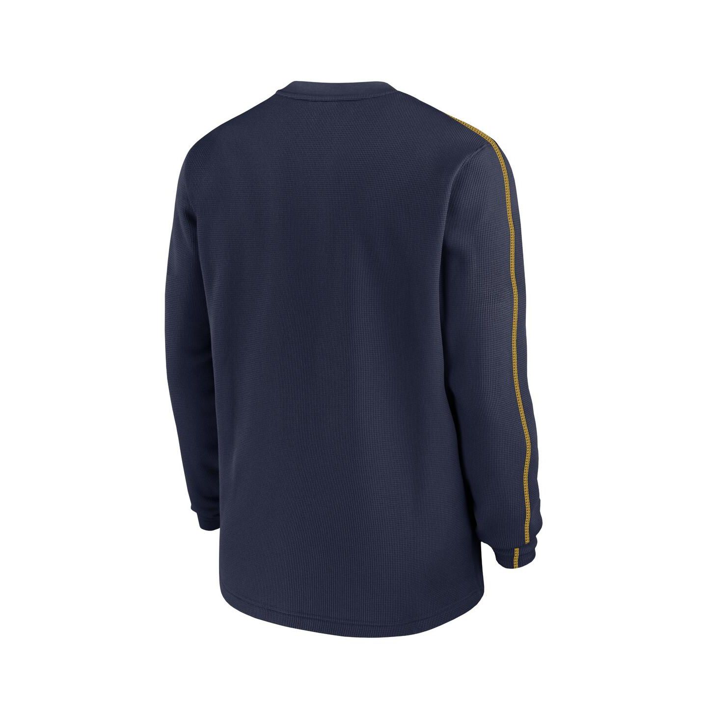 Мужской топ Jordan Navy Michigan Wolverines 2024 Sideline Coaches Long Sleeve — фото 2