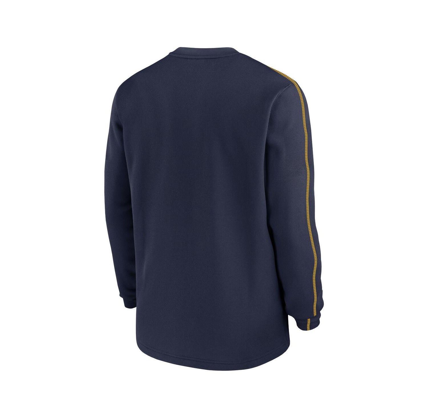 Men's Navy Michigan Wolverines 2024 Sideline Coaches Long Sleeve Top