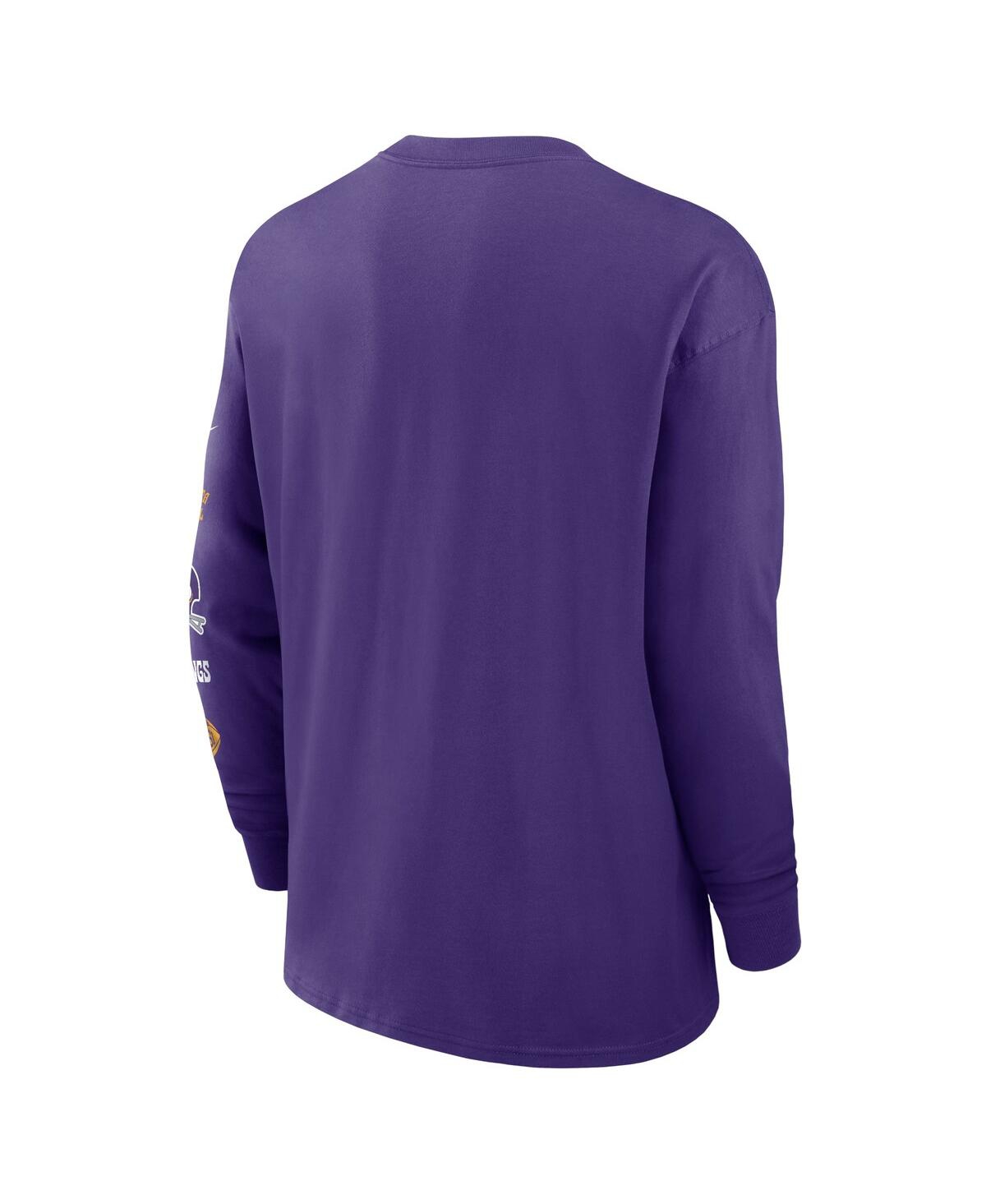 Nike Men'sMinnesota Vikings Rewind Heavy Max 90 Pocket Long Sleeve T-Shirt - Purple
