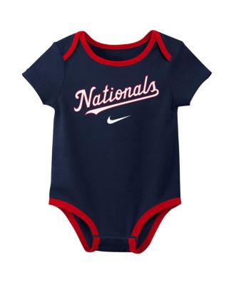 Baby Boys and Girls Washington Nationals Authentic Collection Three-Pack Bodysuit Set