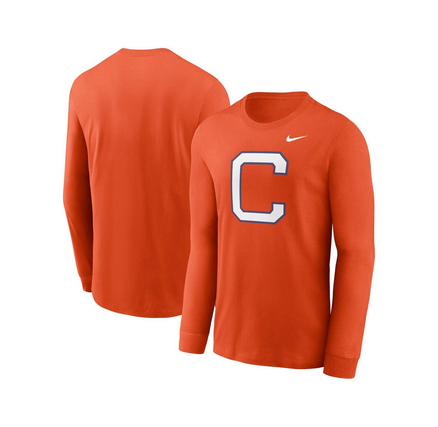 Men's Orange Clemson Tigers Alternate Logo Long Sleeve T-Shirt